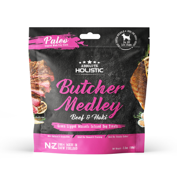 Absolute Holistic Air Dried Treats (Butcher Medley) for Dogs (100g)