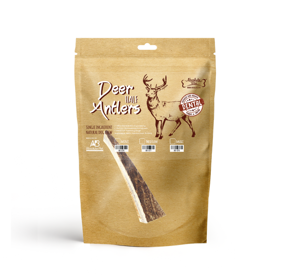 Absolute Bites Half Deer Antlers Chew for Dogs (3 sizes)