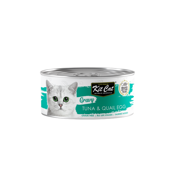 [1carton] Kit Cat Gravy Series Canned Food (Tuna & Quail Egg) 70g x 24cans