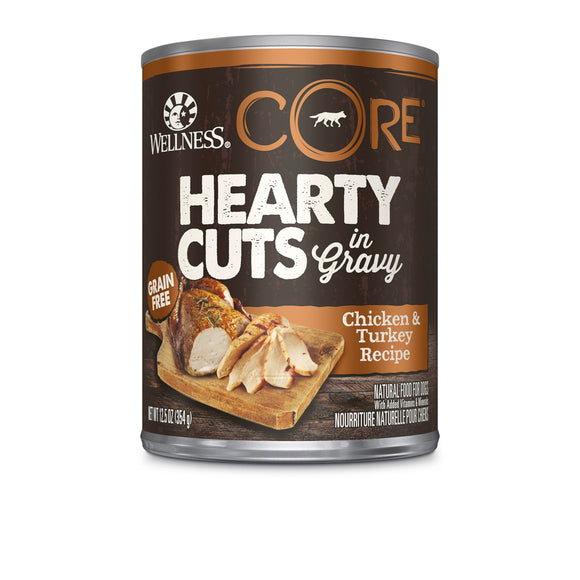 [WN-CanCoreHCCT] Wellness Core Chicken & Turkey Hearty Cuts in Gravy Canned Food for Dogs (12.5oz)