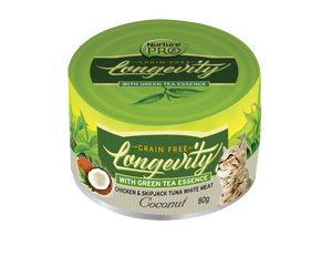 NurturePro Longevity Chicken & Skipjack Tuna Meat with Coconut Canned Food for Cats (80g)