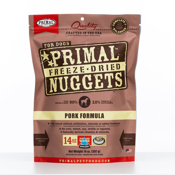 Primal Freeze-Dried Canine Pork Nuggets for Dogs (14oz)