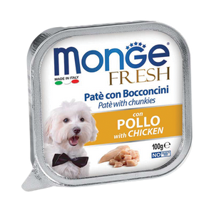 [1ctn=32pcs] Monge Fresh Pate & Chunkies Chicken Dog Food (100g)