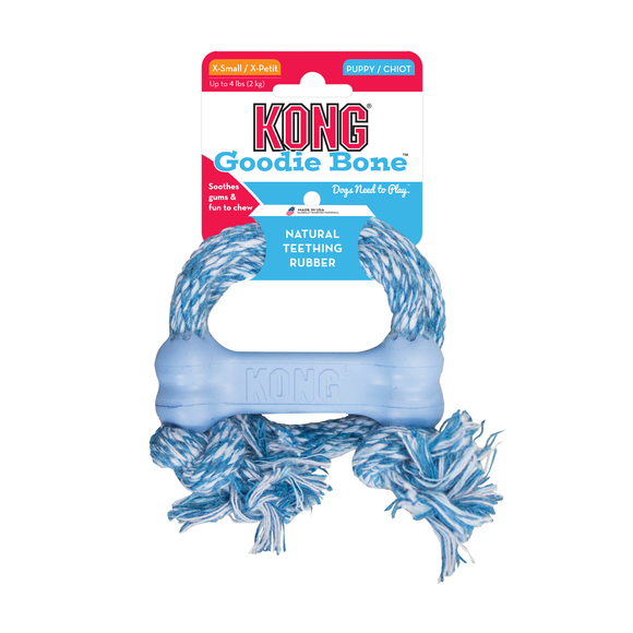 KONG® Puppy Goodie Bone with Rope (2 sizes/2 colors)