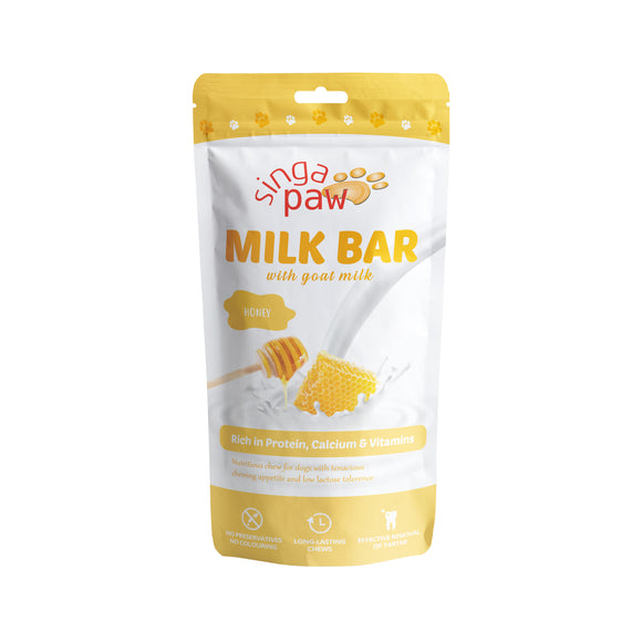 SingAPaw Milk Bar with Goat Milk (Honey) Chew for Dogs (2 sizes)