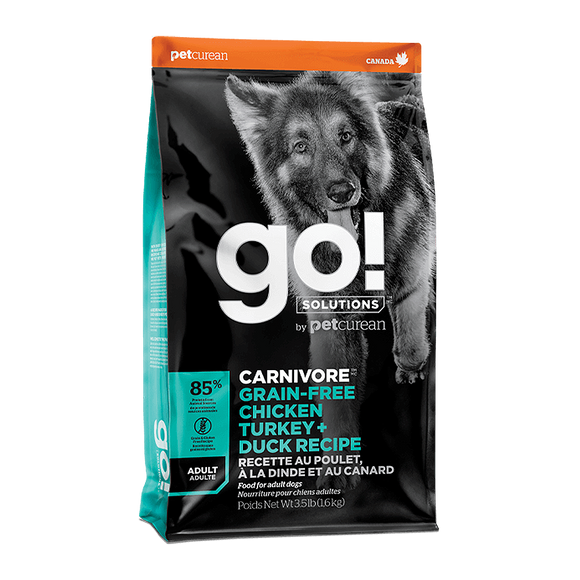 [GO-509] Petcurean Go! Dry Food (Chicken,Turkey & Duck Adult Recipes) for Dogs (3.5lbs/1.5kg)
