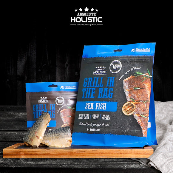 Absolute Holistic Grill In The Bag Natural Dog & Cat Treats - Sea Fish (2 sizes)