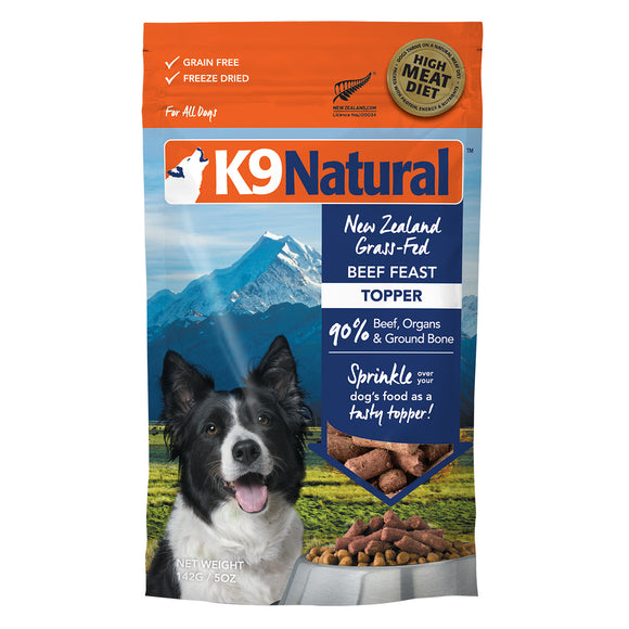 K9 Natural Freeze-Dried Grass-Fed Beef Feast Topper for Dogs (142g)