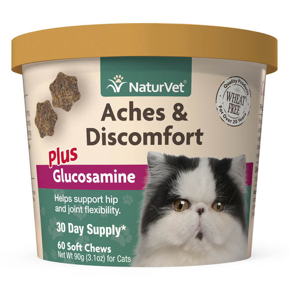 Naturvet Aches & Discomfort Plus Glucosamine for Cats (60ct)