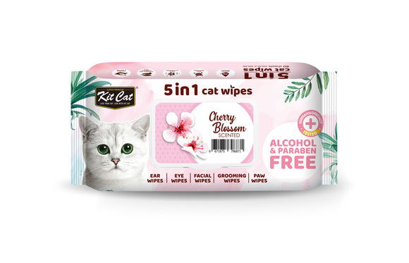 Kit Cat 5-in-1 Cherry Blossom Wet Wipes (80g)