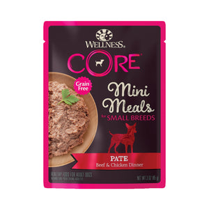 [WN-SBMMBC] Wellness Core Small Breed Grain Free Pâté Beef & Chicken Dinner Mini Meal Wet Food for Dogs (3oz)