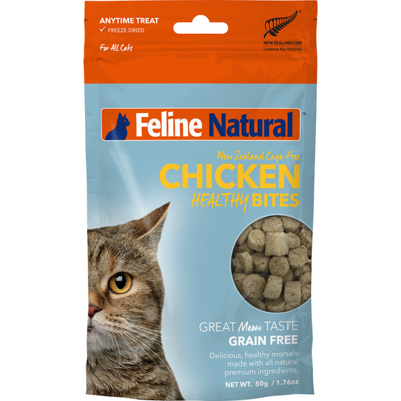 Feline Natural Freeze-Dried Healthy Bites Chicken Treats for Cats (50g)