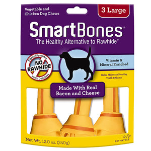 SmartBones Bacon and Cheese Classic Bone Chews for Dogs - Large (3 pieces)