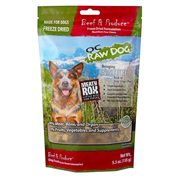 OC Raw Dog Meaty Rox Beef Freeze-Dried Dog Food Topper (5.5oz)