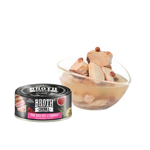 Absolute Holistic Broth Chunks Dogs & Cats Wet Food - 80G (Tuna Thick Cuts & Cranberry)