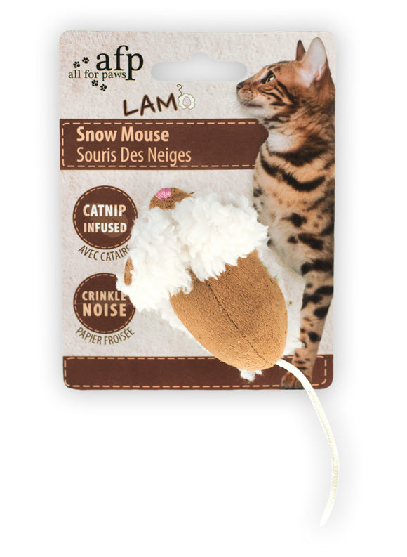 AFP Lambswool Snow Mouse White for Cats