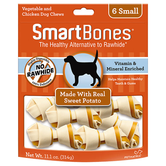 SmartBones Sweet Potato Classic Bone Chews for Dogs - Small (6 pieces)
