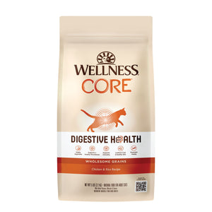 Wellness Core Digestive Health with Wholesome Grains (Chicken & Rice) Dry Food for Cats (2 sizes)