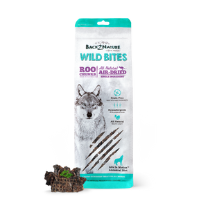 Back2Nature All Natural Air-Dried Wild Bites Treats for Dog (Roo Chunk)