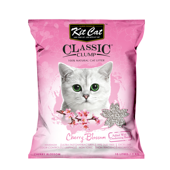 Kit Cat 100% Natural Classic Clump Cat Litter (Cherry Blossom) 10L/7kg
