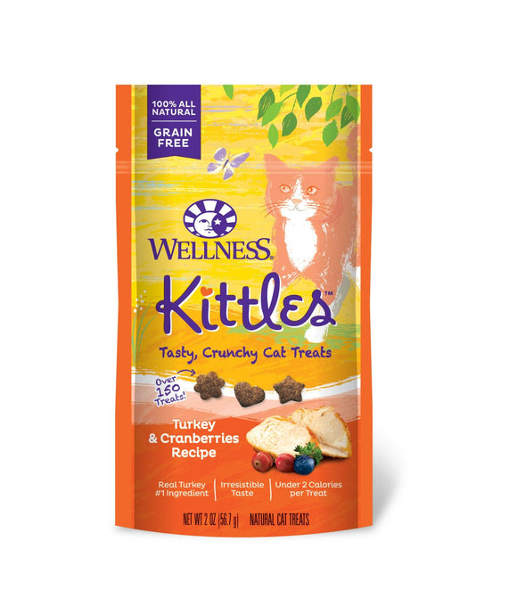 Wellness Grain Free Kittles Treats for Cats (Turkey & Cranberries) 2oz