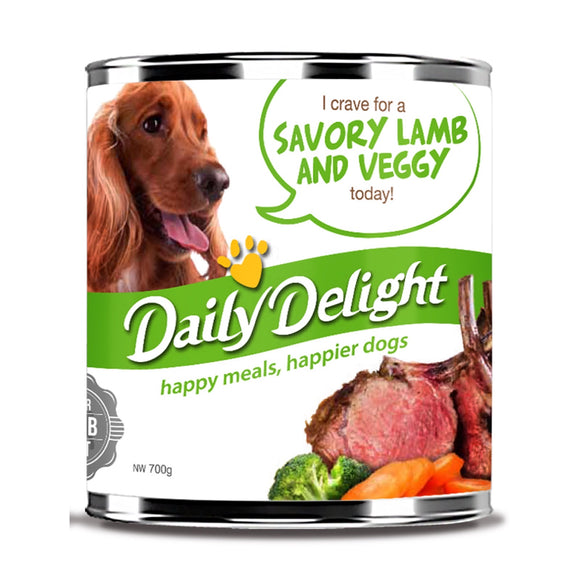 Daily Delight Savory Lamb & Veggy Canned Food for Dogs (2 sizes)