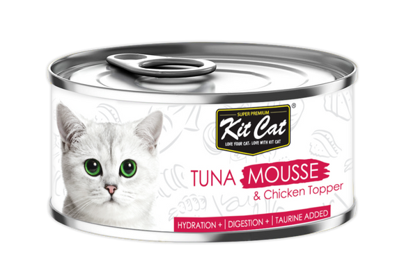 [1carton] Kit Cat Mousse Series Canned Food (Tuna Mousse & Chicken) 80g x 24cans