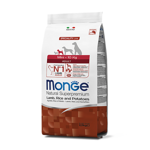 [MC-1549] Monge Natural Superpremium Mini Lamb, Rice & Potatoes Recipes Dry Food for Dogs (2.5kg)