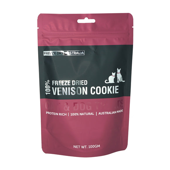 Freeze Dry Australia Freeze-Dried Venison Cookies for Dogs & Cats (100g)