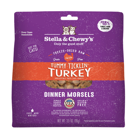 Stella & Chewy's Freeze-Dried Raw Tummy Ticklin' Turkey Dinner Morsels for Cats (3.5oz)