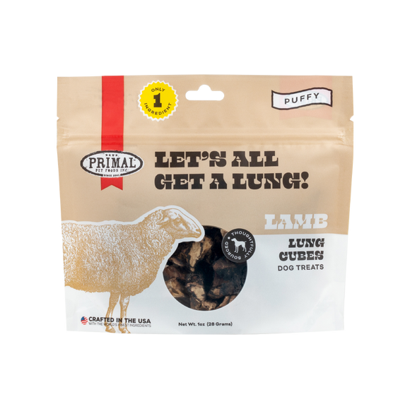 Primal Let's All Get A Lung Dehydrated Dog Treat - Lamb (1oz)