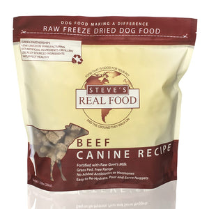 Steve’s Real Food Beef Freeze-Dried Raw Nuggets for Dogs (20oz)