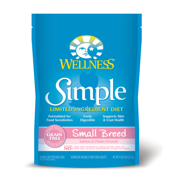 [WN-SimSBSal4] Wellness Simple Limited Ingredient Small Breed Salmon & Potato (Grain Free) Dry Food for Dogs (4lb)