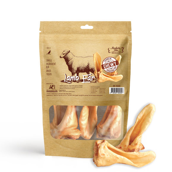 Absolute Bites Single Ingredients Air Dried Lamb Ear Treats (2 sizes)