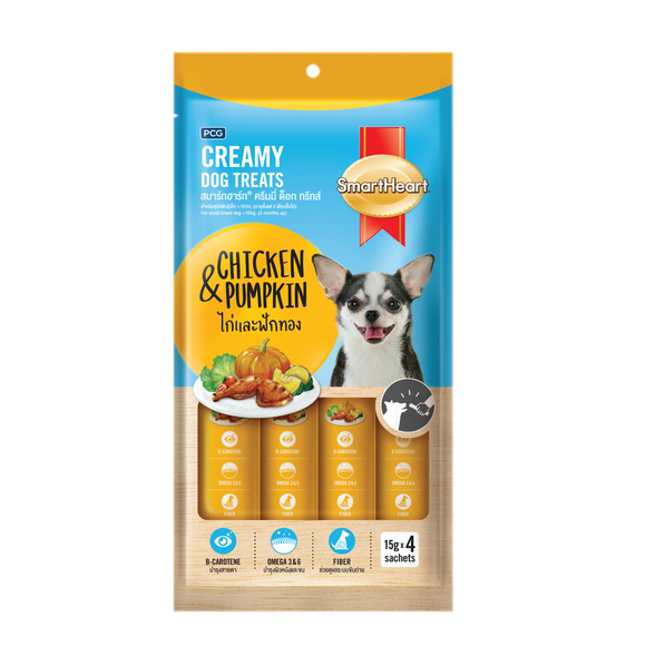 Smartheart Creamy Dog Treat (Chicken & Pumpkin) 15g x 4