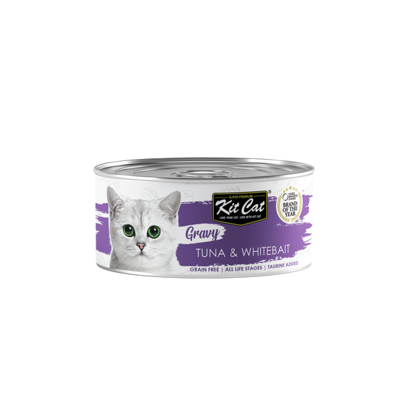 [1carton] Kit Cat Gravy Series Canned Food (Tuna & Whitebait) 70g x 24cans
