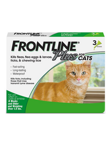 Frontline Plus Flea & Tick Treatment for Cats (3’s applicator)
