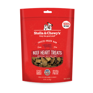 Stella & Chewy’s Freeze-Dried Raw Grain Free Beef Hearts Treats for Dogs (3oz)
