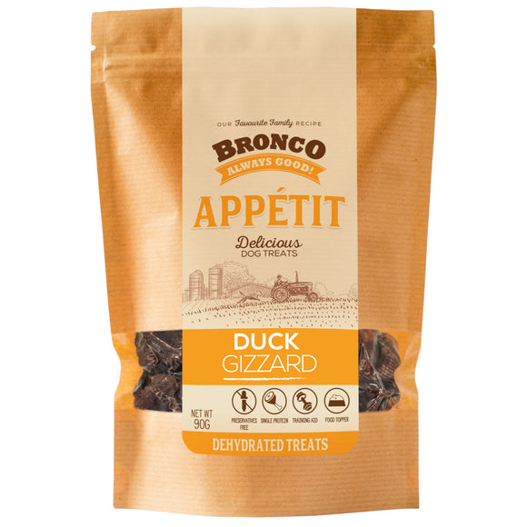 Bronco Duck Gizzard Appétit Dog Treats (90g)
