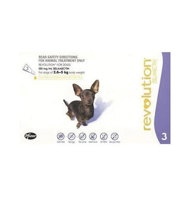 Revolution Heartworm, Flea & Tick Treatment for Extra Small Dogs (2.6kg - 5kg) 3’s