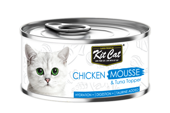 [1carton] Kit Cat Mousse Series Canned Food (Chicken Mousse & Tuna) 80g x 24cans