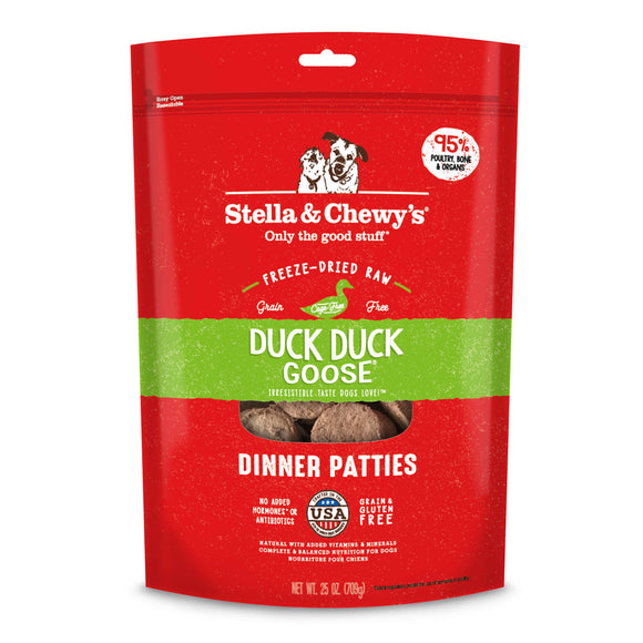 Stella & Chewy’s Duck Duck Goose Freeze-Dried Raw Dinner Patties (25oz)