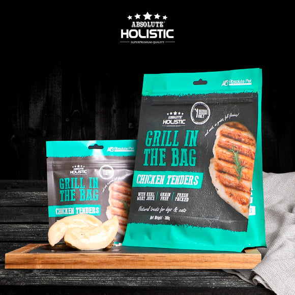 Absolute Holistic Grill In The Bag Natural Dog & Cat Treats - Chicken Tenders (2 sizes)