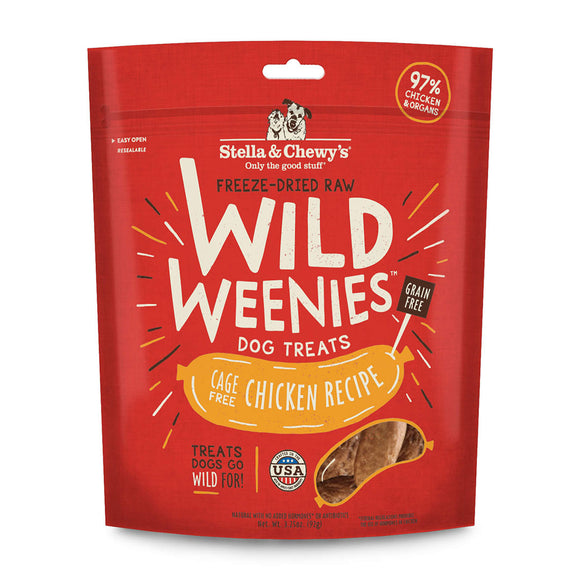 Stella & Chewy’s Freeze-Dried Raw Wild Weenies Treats for Dogs (Cage-Free Chicken) 3.25oz