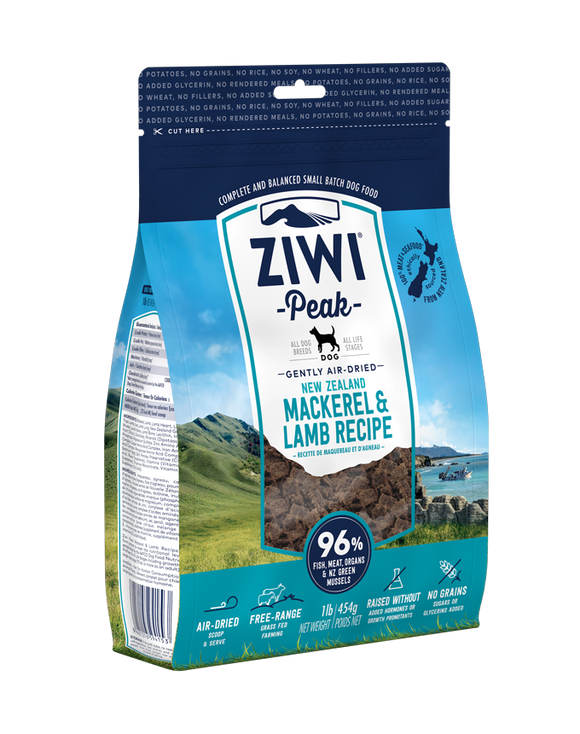 ZIWI® Peak Air-Dried Mackerel & Lamb Recipe for Dogs (4 sizes)