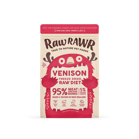 Raw Rawr Freeze-Dried Venison Balanced Raw Diet for Dogs (2 sizes)