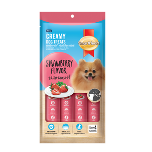 Smartheart Creamy Dog Treat (Strawberry Flavor) 15g x 4