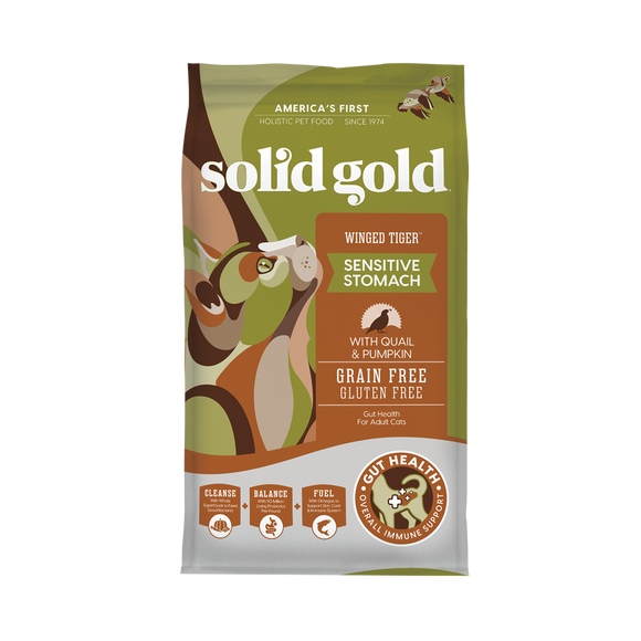 Solid Gold Winged Tiger with Quail & Pumpkin Recipes Dry Food for Cats (2 sizes)