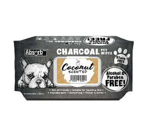 [Bundle of 3] Absorb Plus Charcoal Pet Wipes (Coconut)