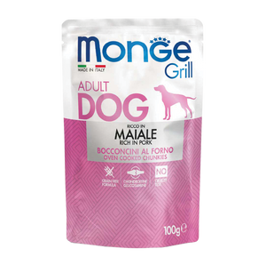 [1ctn=24packs] Monge Grill Pouches for Dogs (Pork) 100g